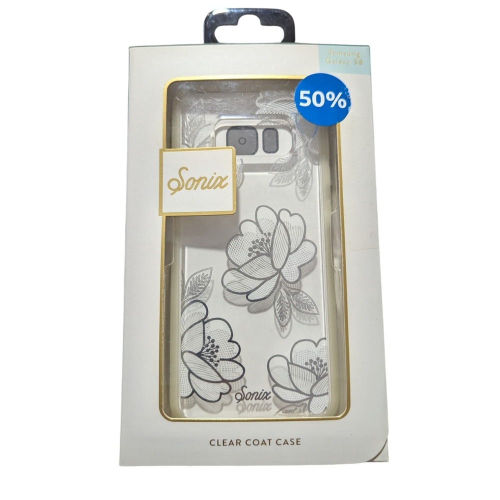 H9. Sonix Clear Coat Case for Samsung Galaxy S8 In Silver/White Flower & Clear